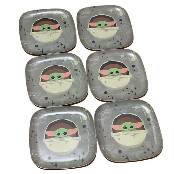 Six Star Wars Plates Featuring Grogu Baby Yoda Disney - Picture 1 of 4